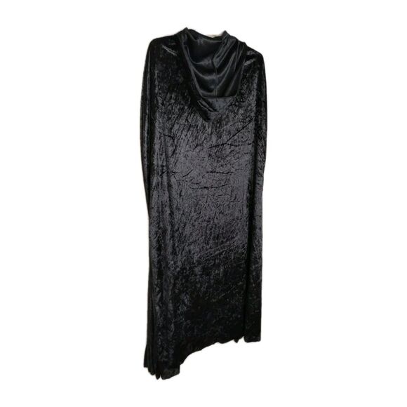 Country Silk Hooded Cape Black Adult One Size Fits All Costume Halloween Cosplay - Picture 8 of 16